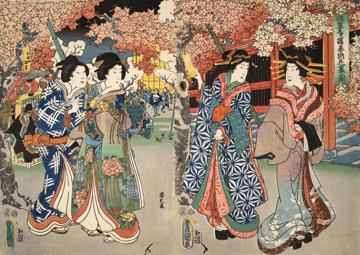 Scène du Genji monogatari (Conte de Genji) de Murasaki Shibuku - Utagawa and Toyokuni Kuniyoshi