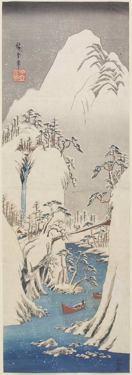 (Gorge de Kiso sous la neige), c. 1840-1842 - Utagawa Hiroshige