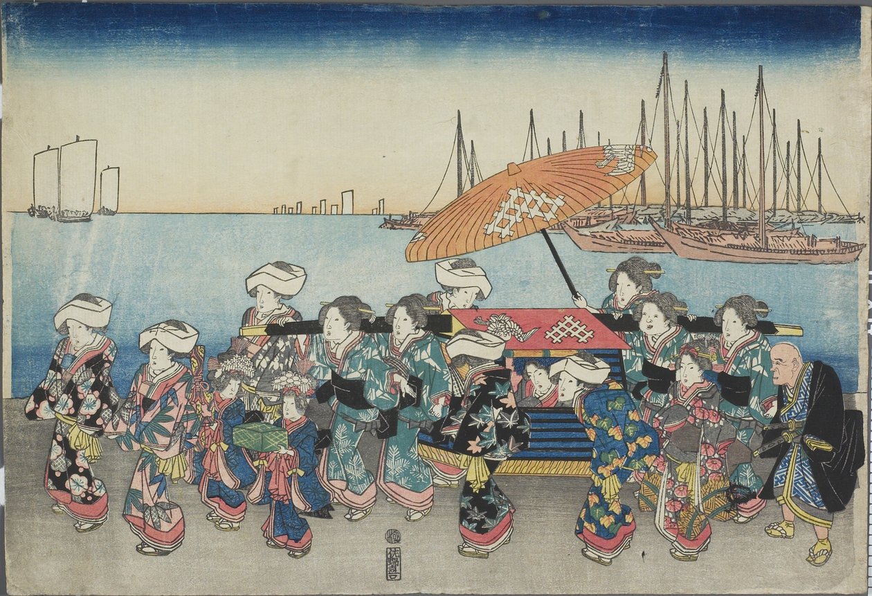 Procession de mariage, milieu du 19ème siècle - Utagawa Hiroshige
