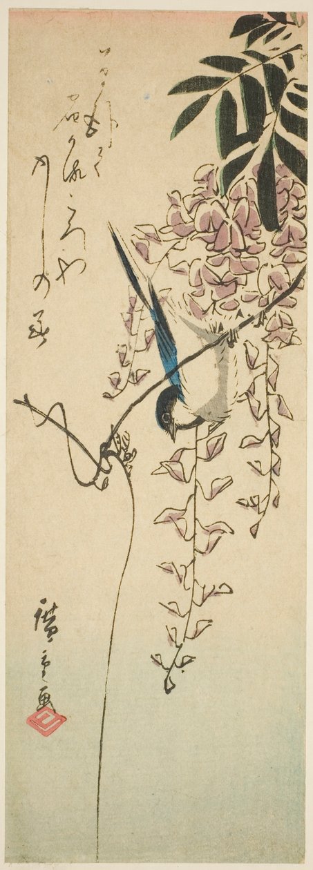Oiseau sur glycine - Utagawa Hiroshige
