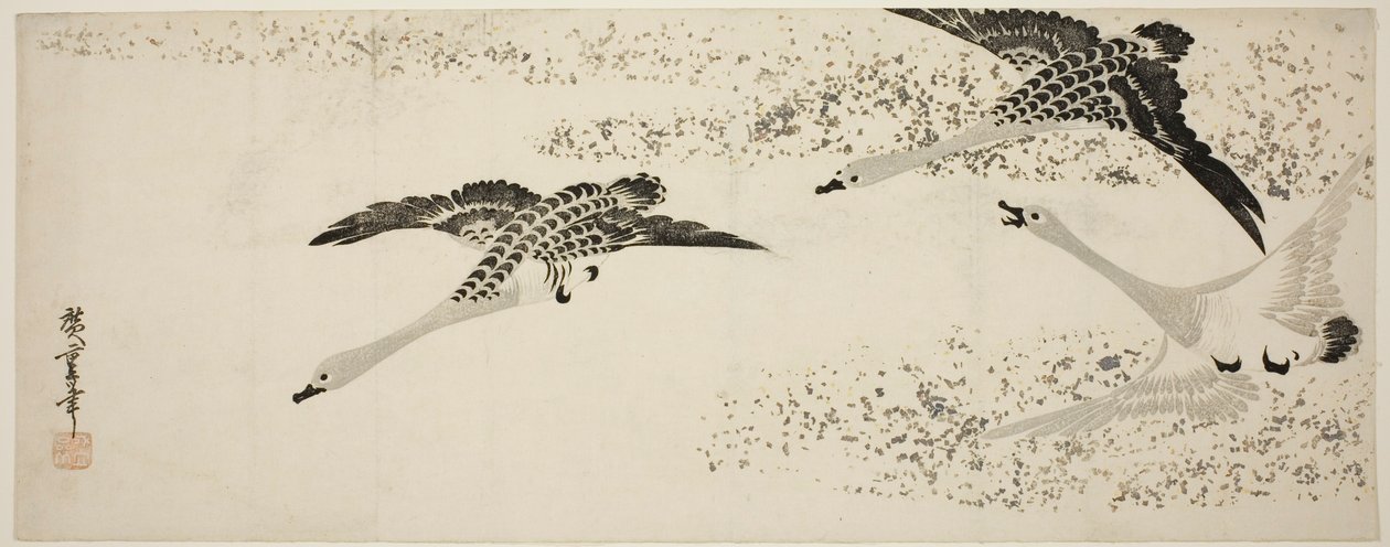 Oies descendantes - Utagawa Hiroshige