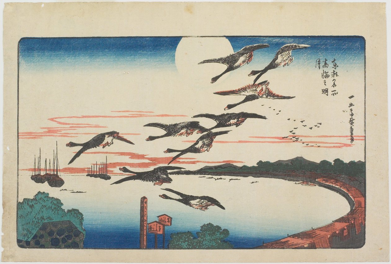 Pleine lune au-dessus de Takanawa - Utagawa Hiroshige