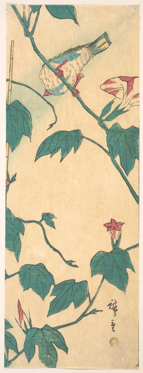 Morgenruhm und Vogel - Utagawa Hiroshige