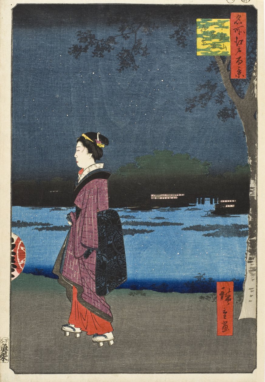 Vue nocturne de Matsuchiyama et du canal San