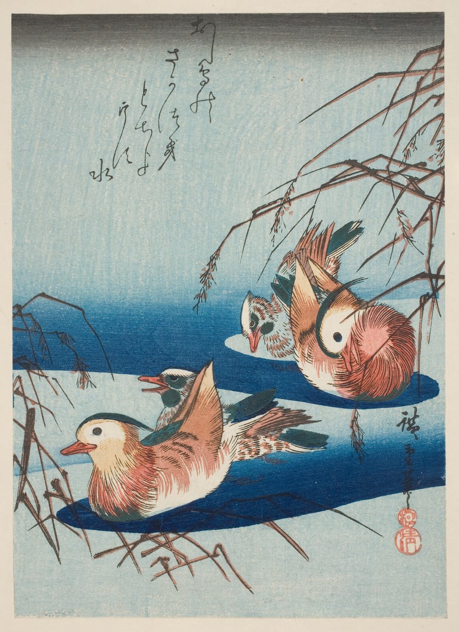 Deux paires de canards mandarins - Utagawa Hiroshige