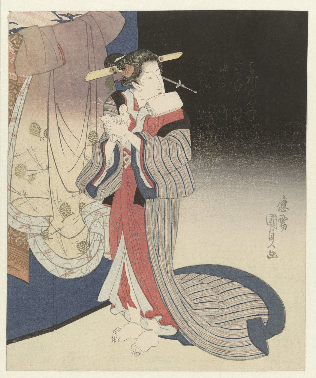 Courtisane se préparant pour la nuit - Utagawa Kunisada (I)