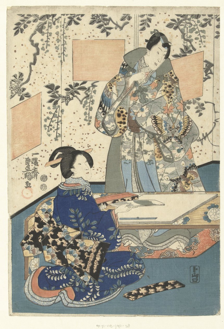 Prince Genji et dame de cour - Utagawa Kunisada (I)