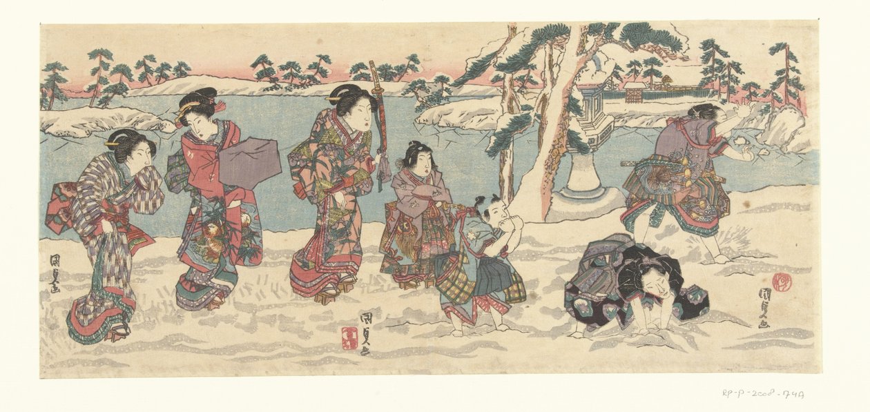 Lancer de boules de neige - Utagawa Kunisada (I)