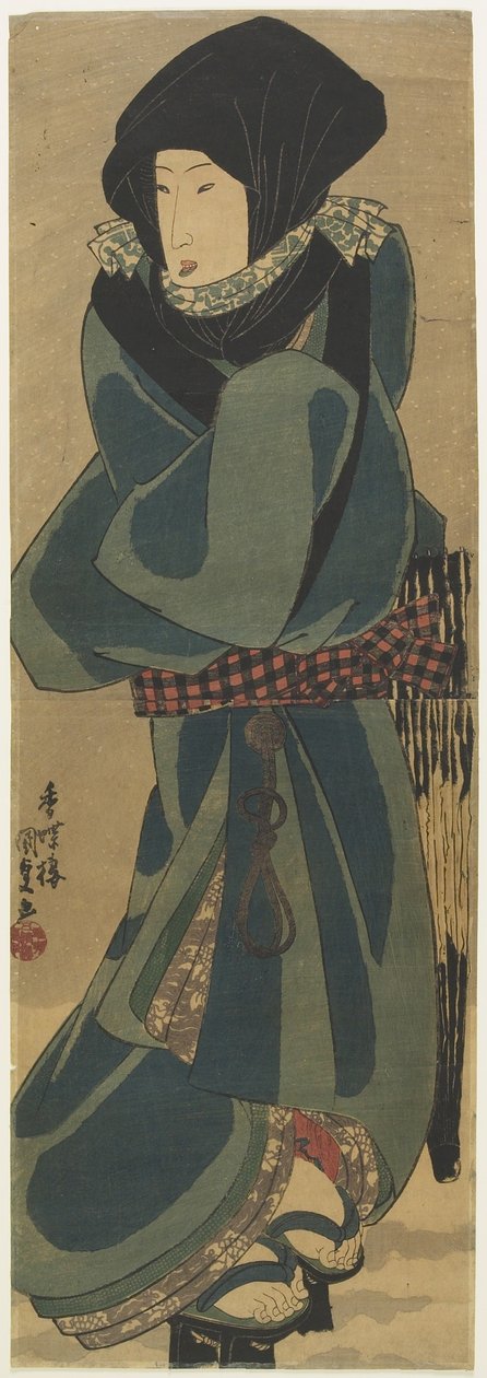 (Femme en Manteau et Capuche), c. 1830-1844 - Utagawa Kunisada