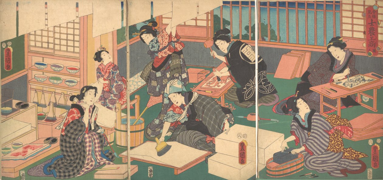 Artisans, de la série Une parodie moderne des quatre classes - Utagawa Kunisada