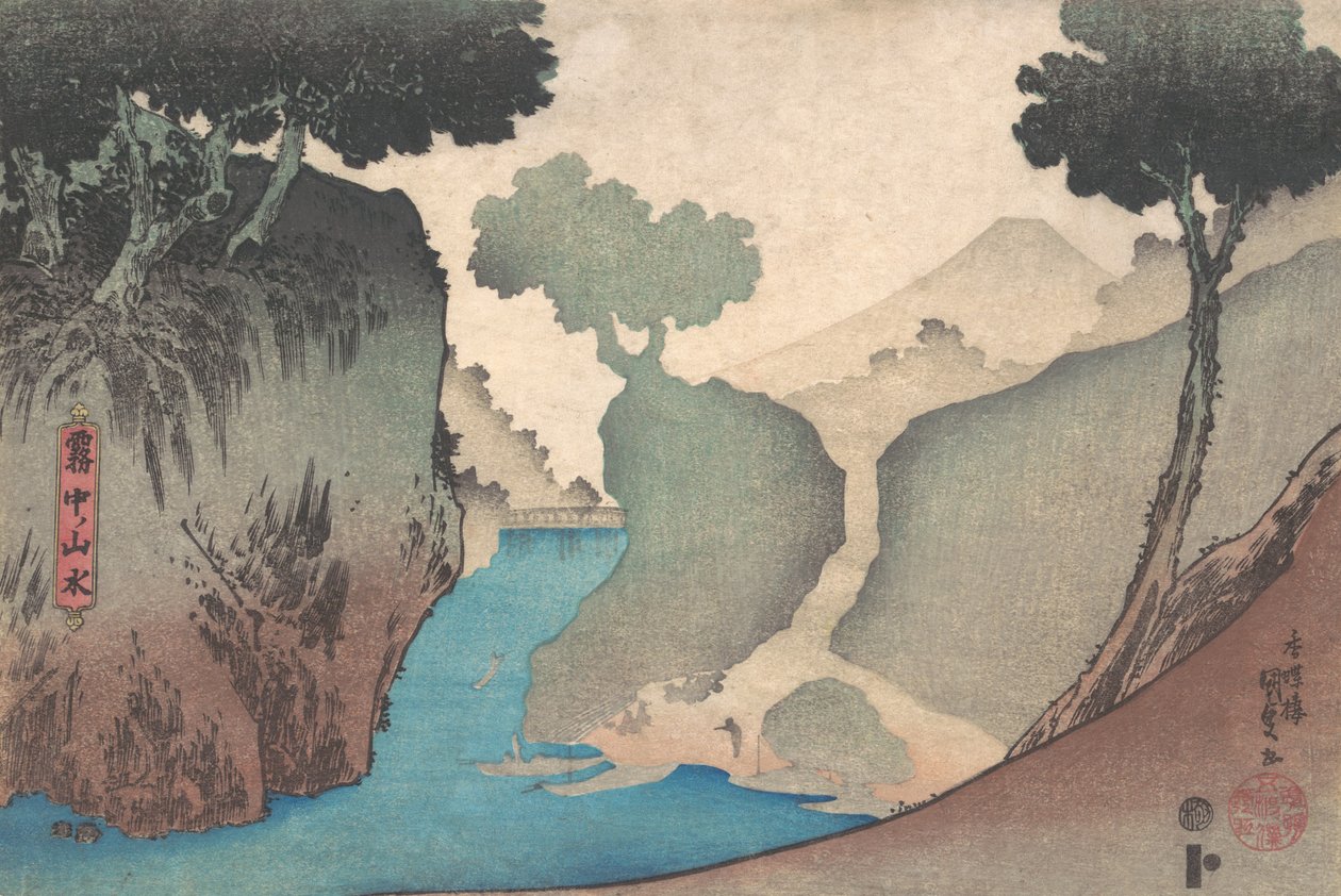 Paysage dans la brume - Utagawa Kunisada