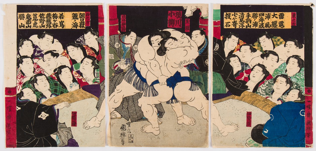 Combat de lutteurs de sumo - Utagawa Kuniteru