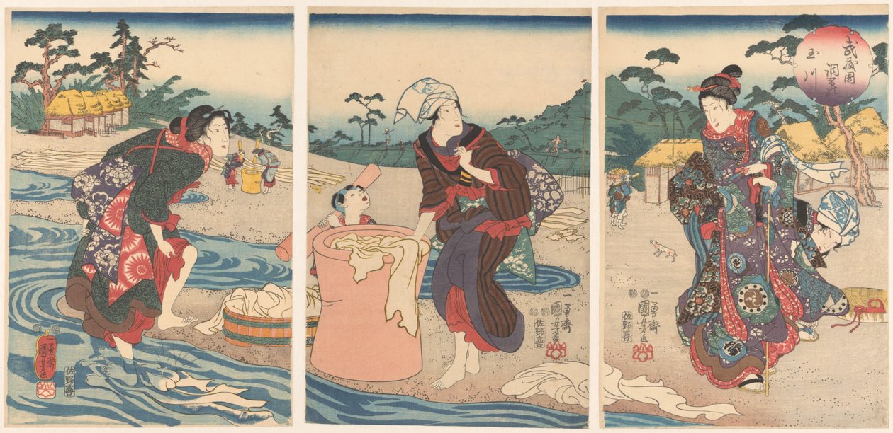 La rivière Chofu Tama dans la province de Musashi - Utagawa Kuniyoshi