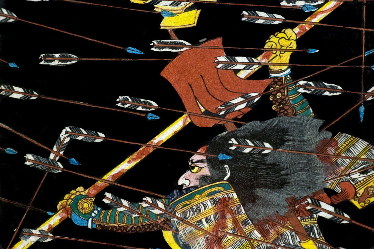 La bataille de Shijō Nawate, c.1857 - Utagawa Kuniyoshi