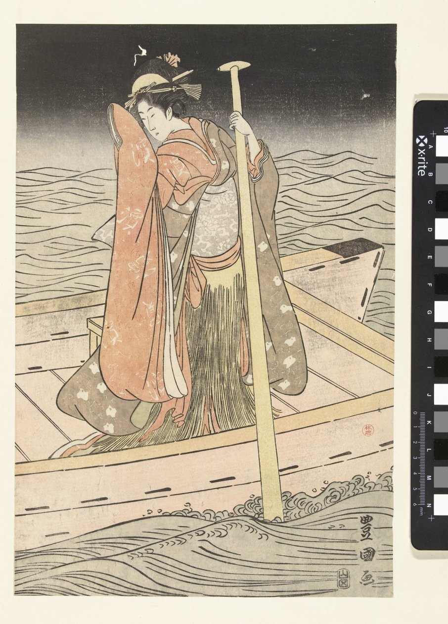 Jeune femme dans un bateau - Utagawa Toyokuni (I)