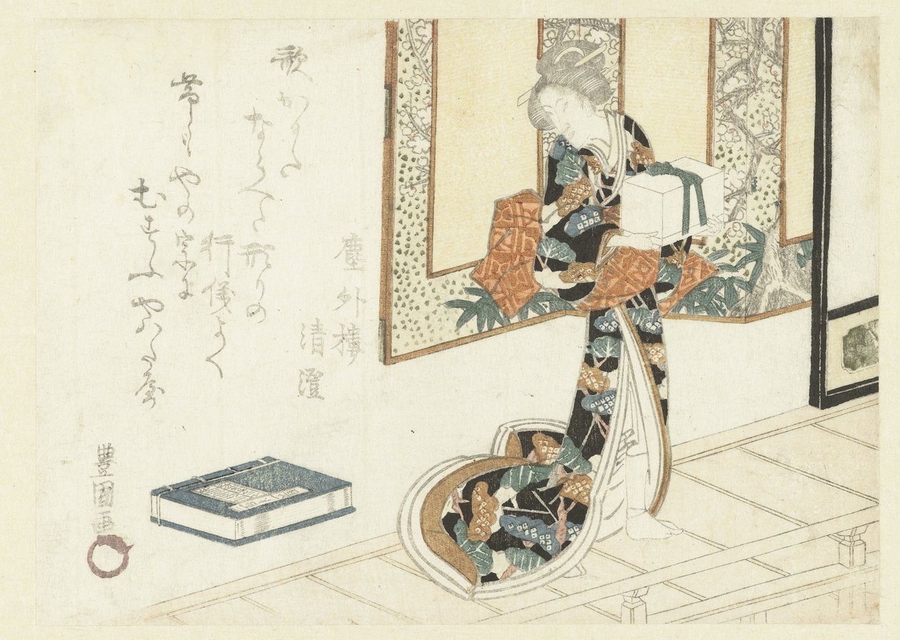 Femme portant une boîte en bois - Utagawa Toyokuni (I)