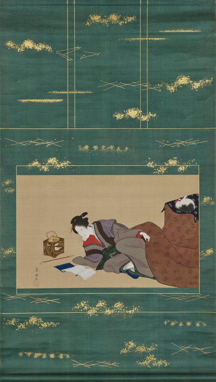 Femme se réchauffant avec un « kotatsu » - Utagawa Toyokuni