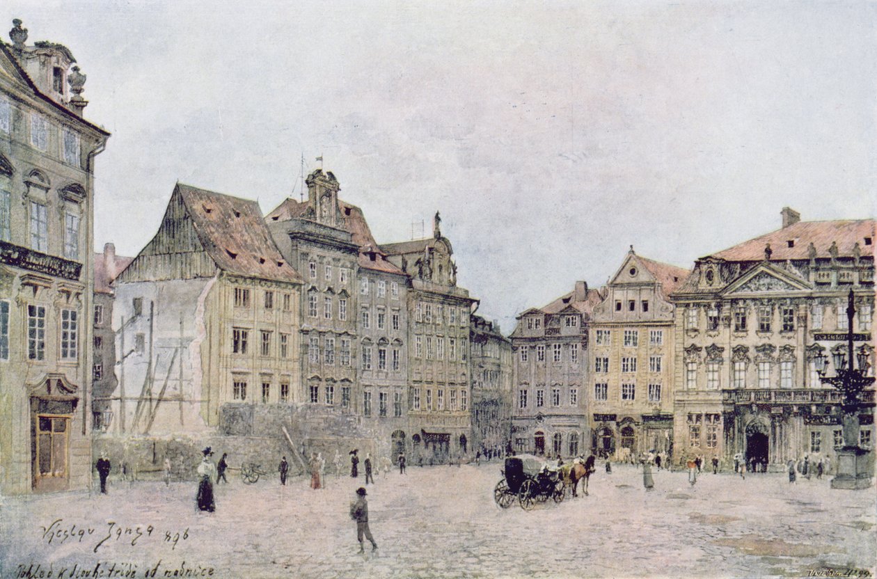 Vue du côté nord-est du Staromestsky Rynk en 1896, de 
