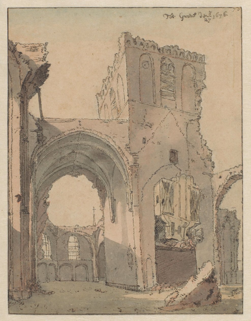 La Ruine de la Grote Kerk à Grave - Valentijn Klotz (attributed to)