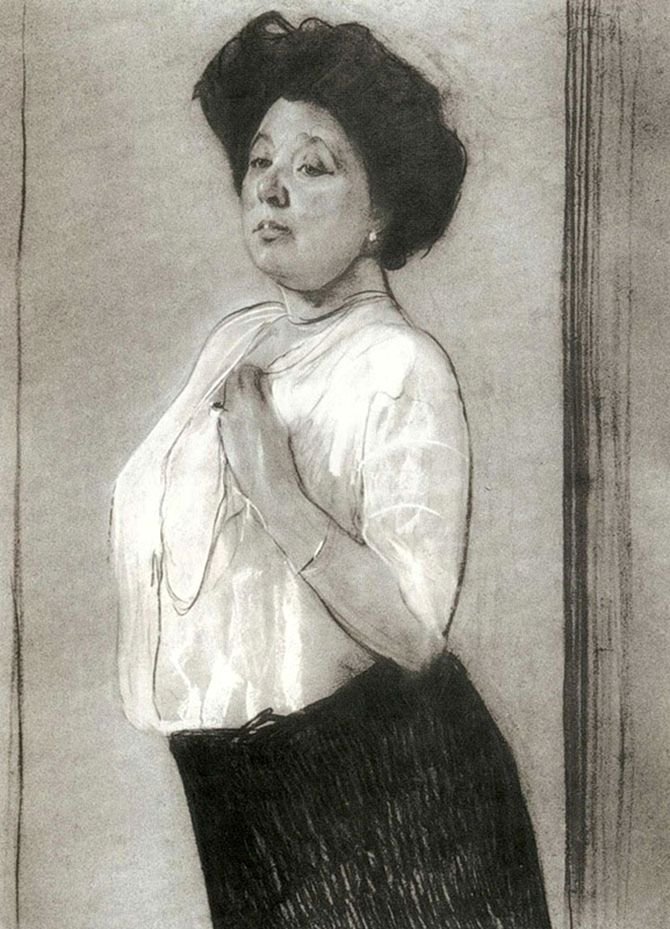Portrait de Nadezhda Lamanova - Valentin Aleksandrovich Serov