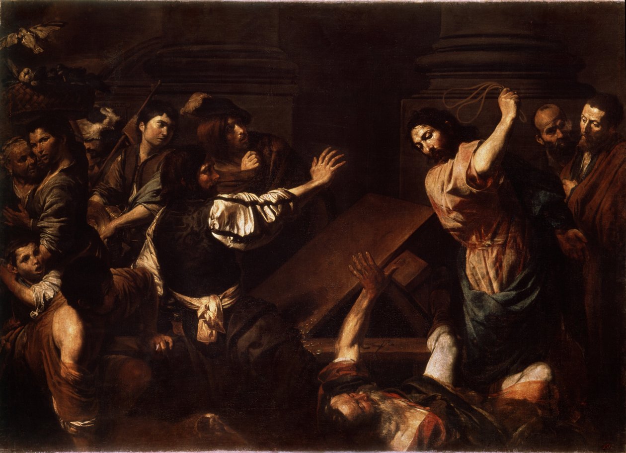 Le Christ chassant les marchands du Temple - Valentin de Boulogne
