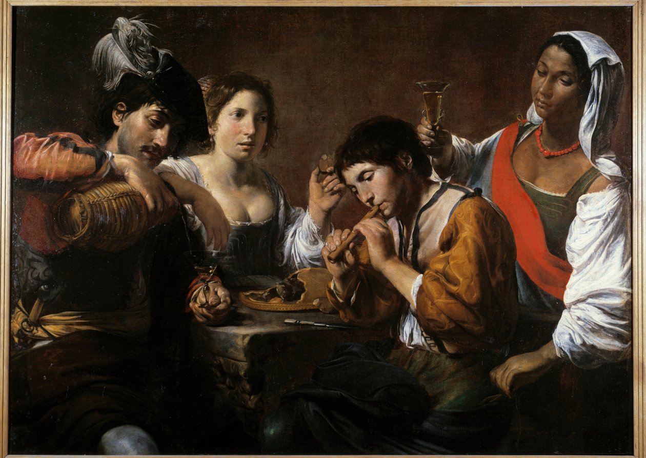 Réunion dans un cabaret - Valentin de Boulogne