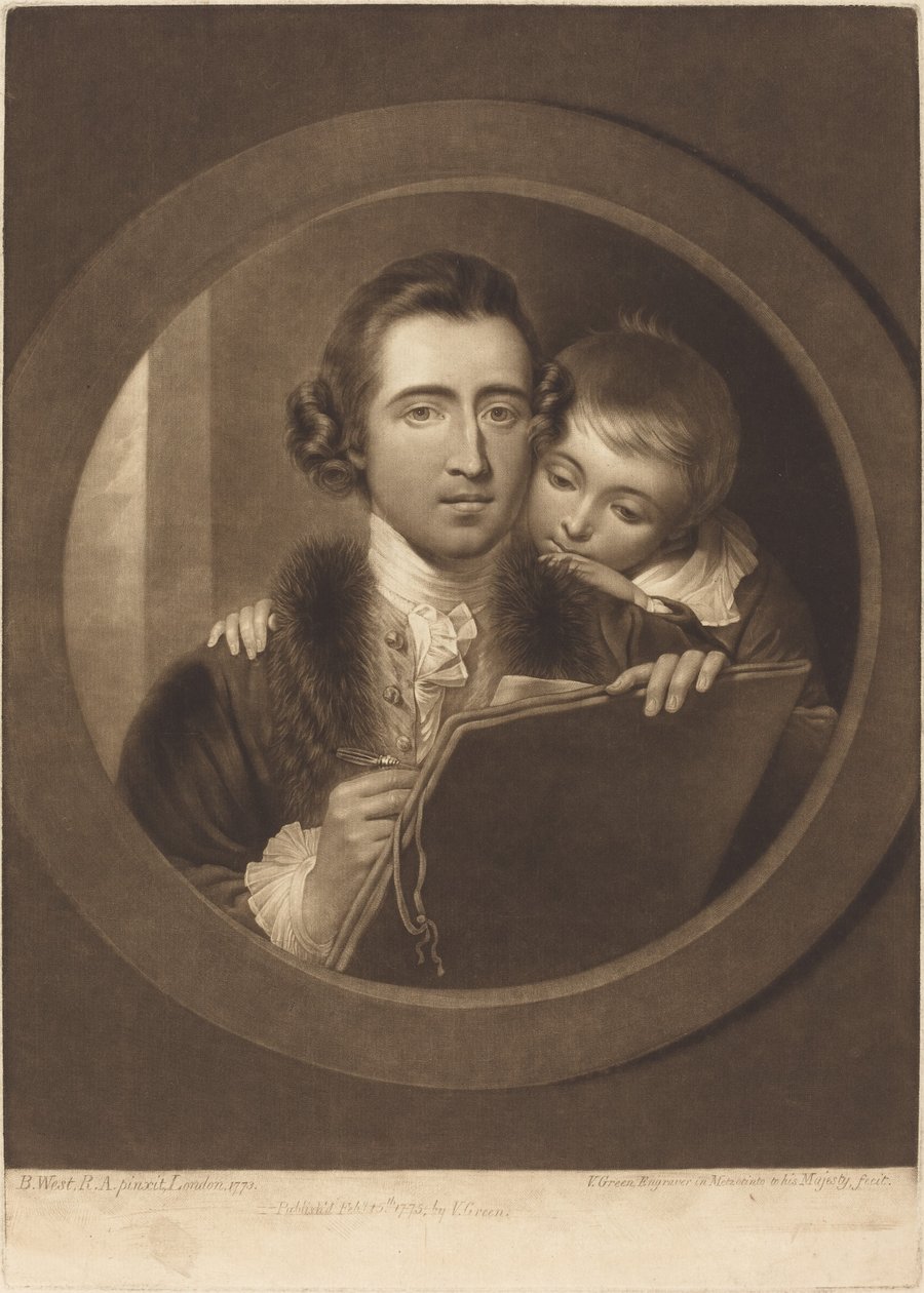 Benjamin West, Esqr R.A. et son fils RI West - Valentine Green after Benjamin West