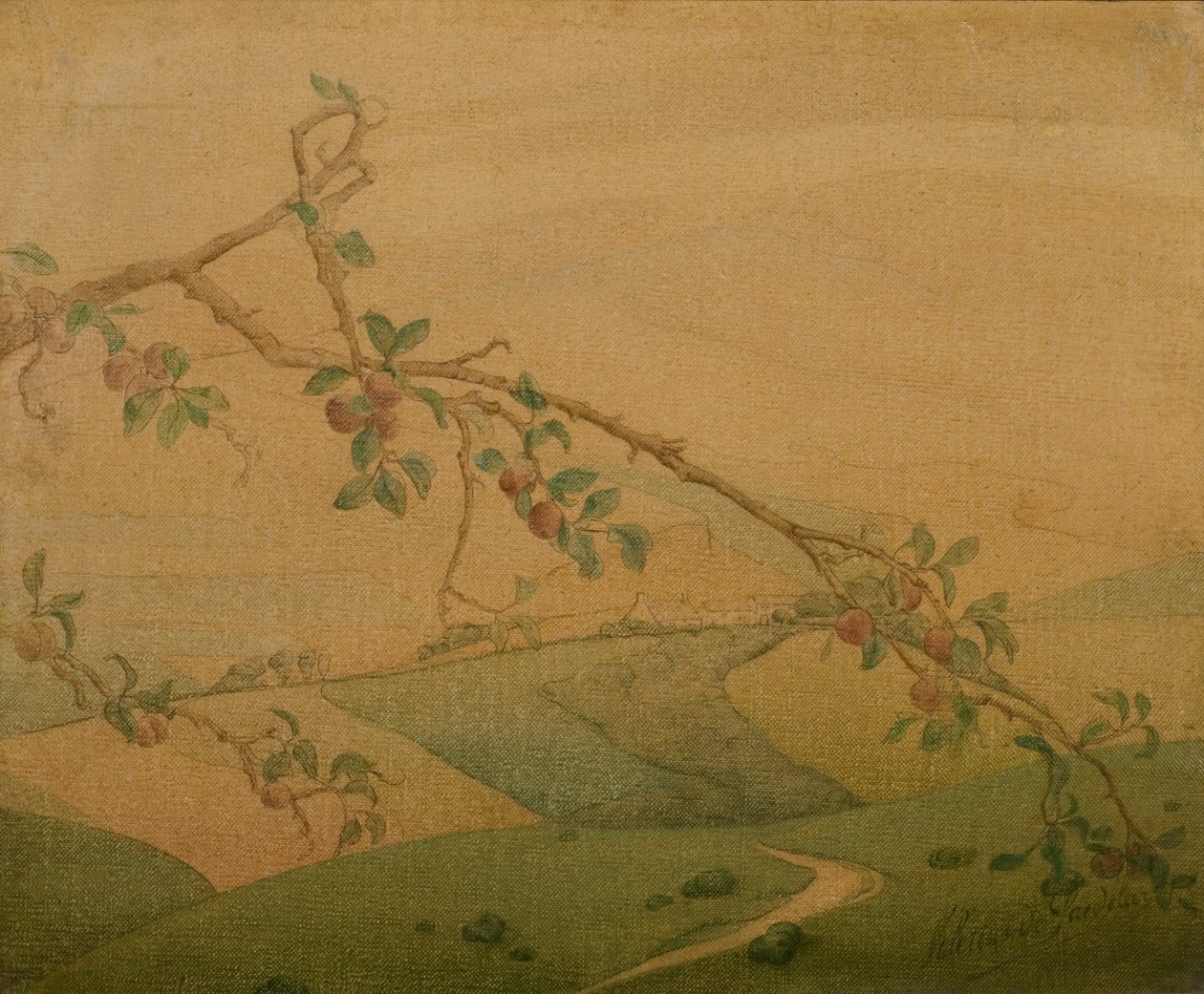 Paysage avec pommier - Valerius de Saedeleer