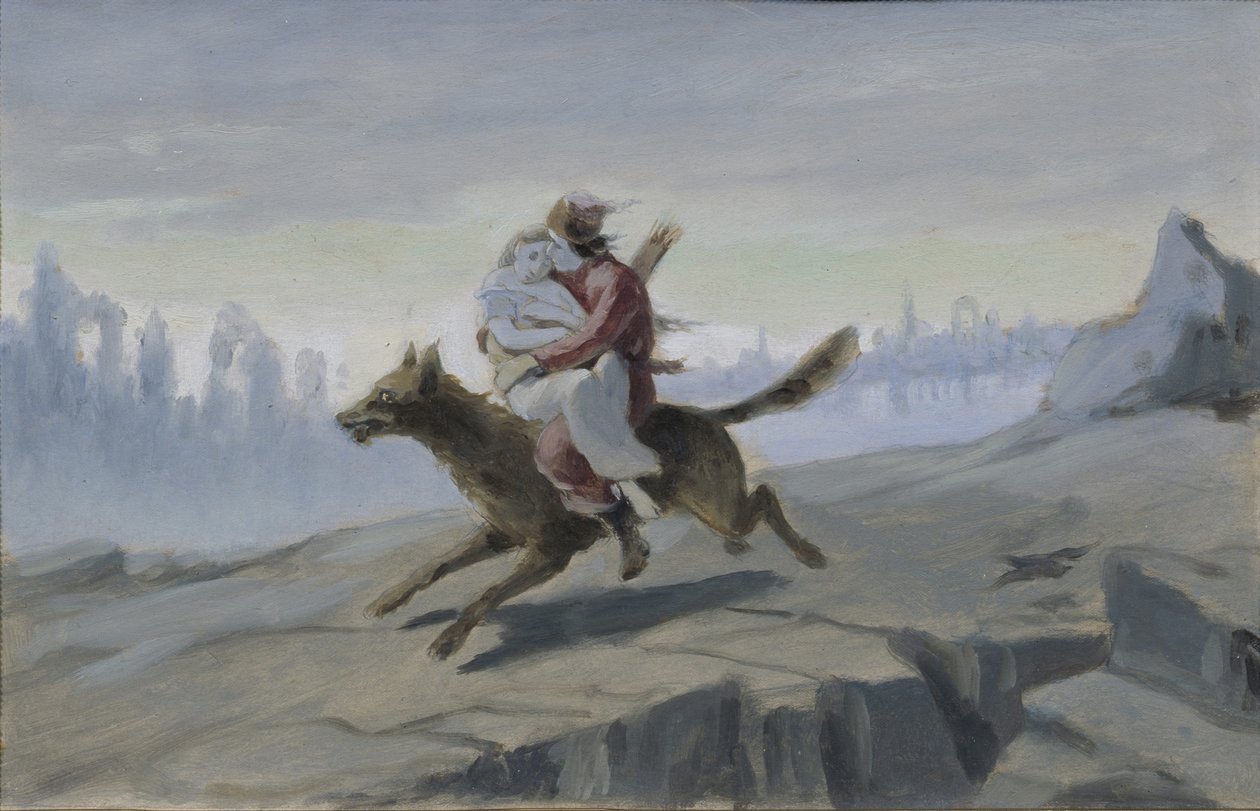 Ivan Tsarevitch chevauchant le loup gris, fin des années 1870-début des années 1880 - Vasili Grigorevich Perov