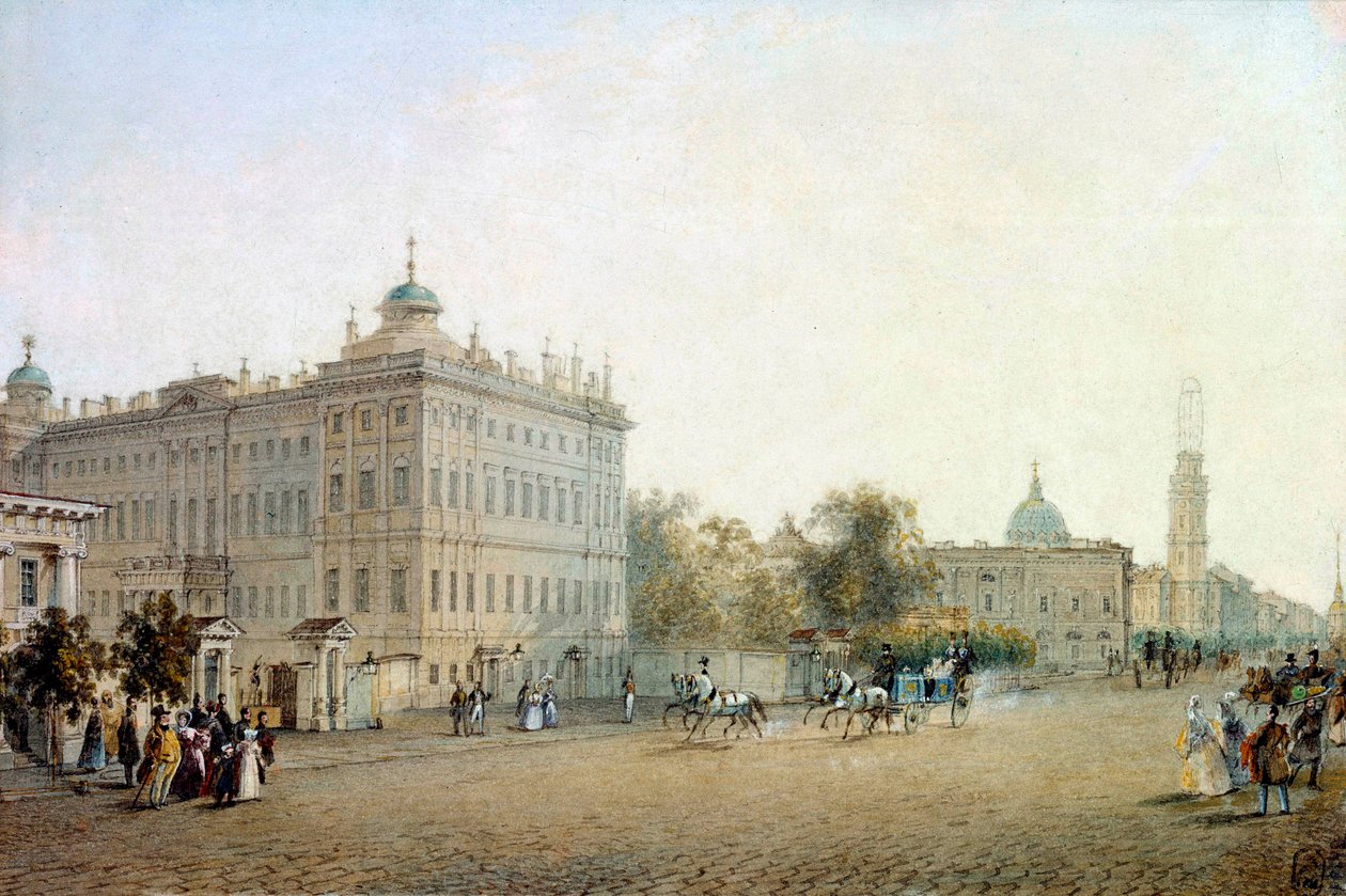 Vue de la Perspective Nevsky à Saint-Pétersbourg en 1830 - Vasili Semenovich Sadovnikov