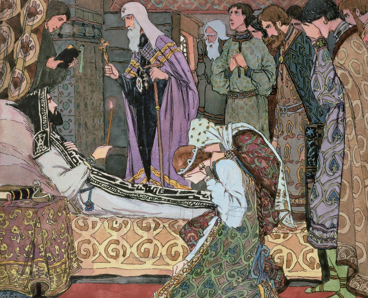 Le lit de mort du Grand-Duc Dmitry de Don (1350-89), vers 1910 - Vasili Vasil