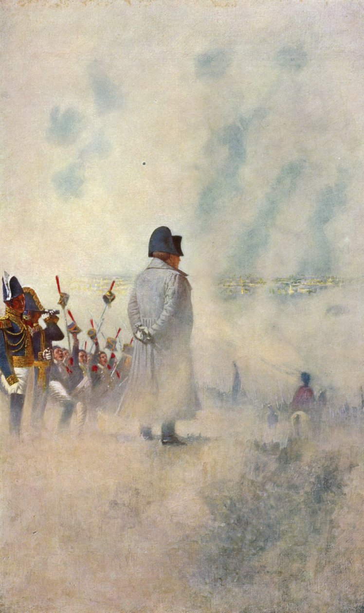 Napoléon Bonaparte au milieu de ses soldats devant Moscou (lithographie couleur) - Vasili Vasilievich Vereshchagin