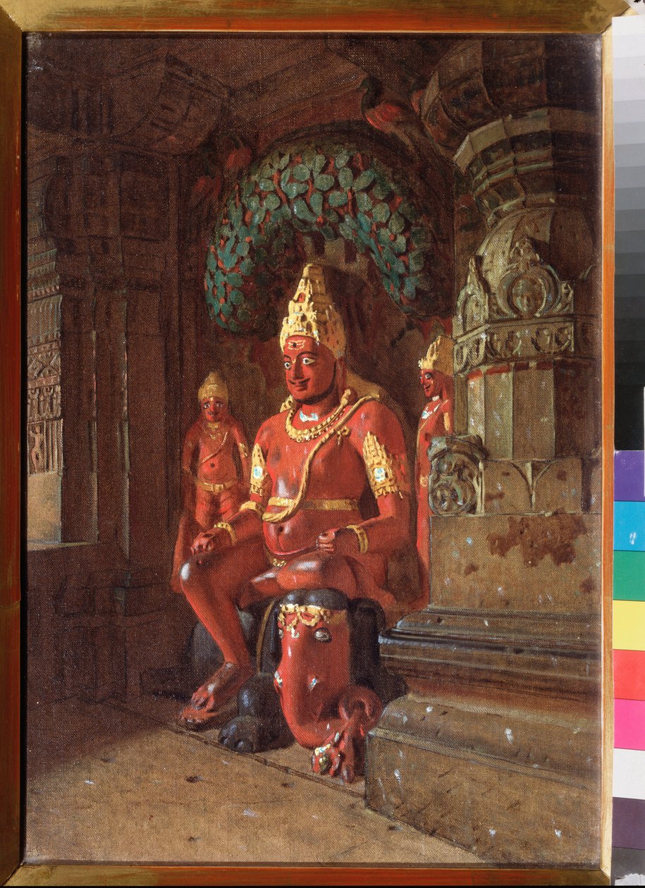 Une statue de Vishnou dans le temple d