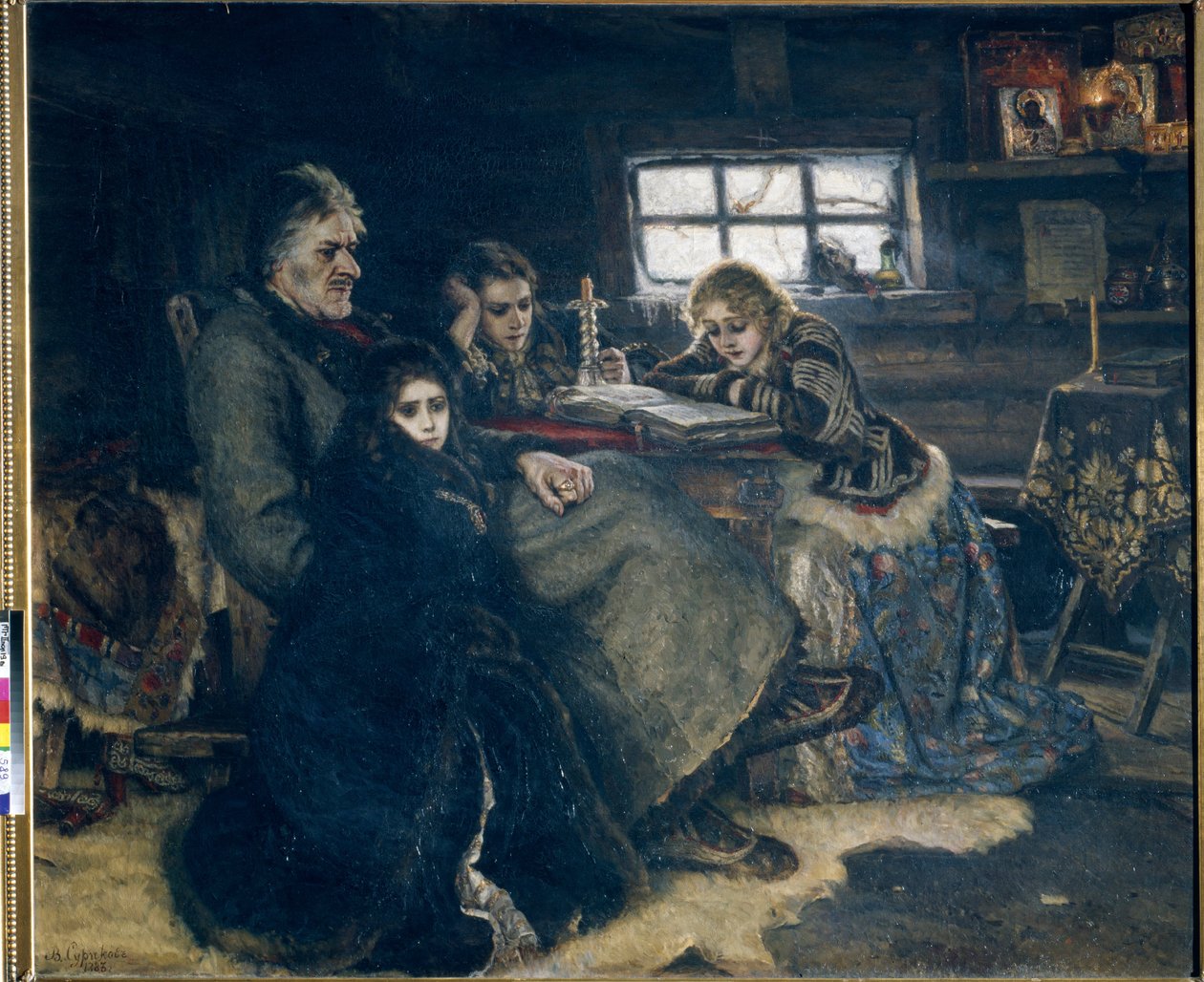Alexandre Danilovic Menchikov et sa famille en exil - Vasilij Ivanovic Surikov