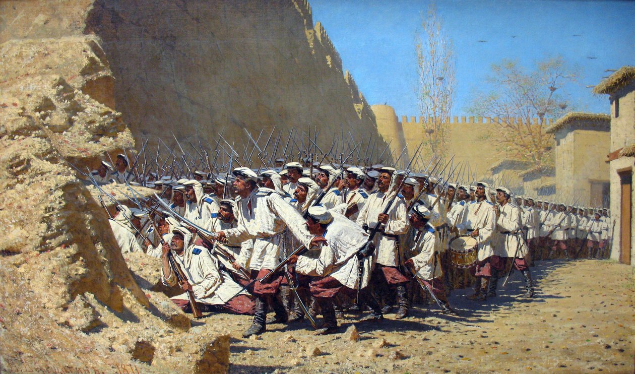 Russe : "Par le mur de la forteresse. "Qu