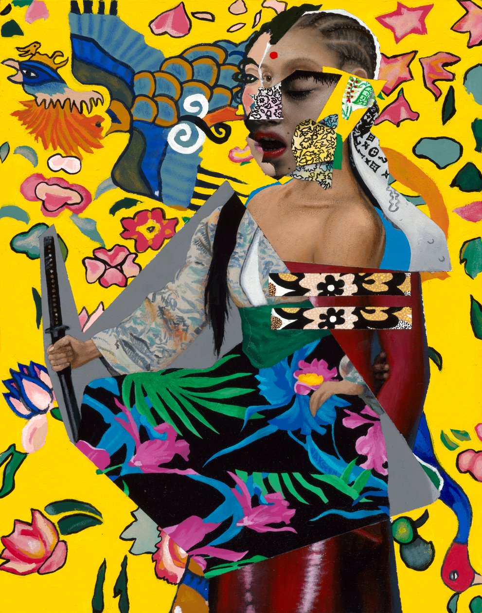 Dame aux urgences, 2023 (Acrylique sur bois) - Vaskeen Vaskeen