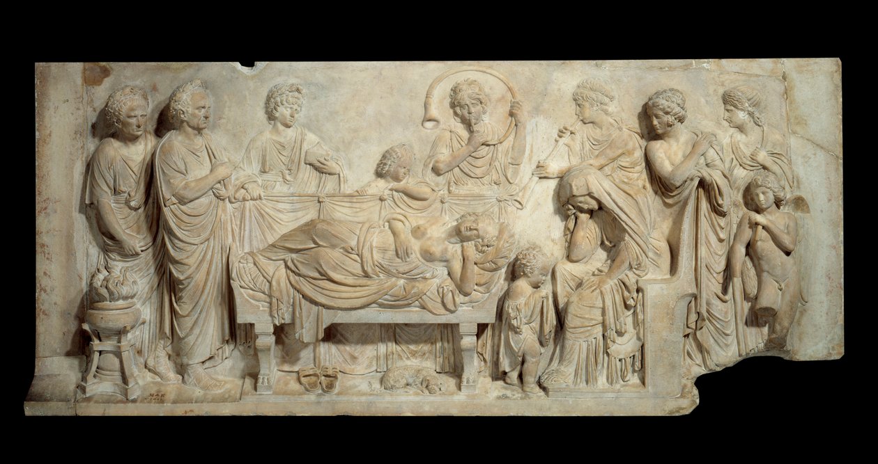 Cérémonie funèbre en bas-relief en marbre à Venise au début du XVIe siècle - Venetian School