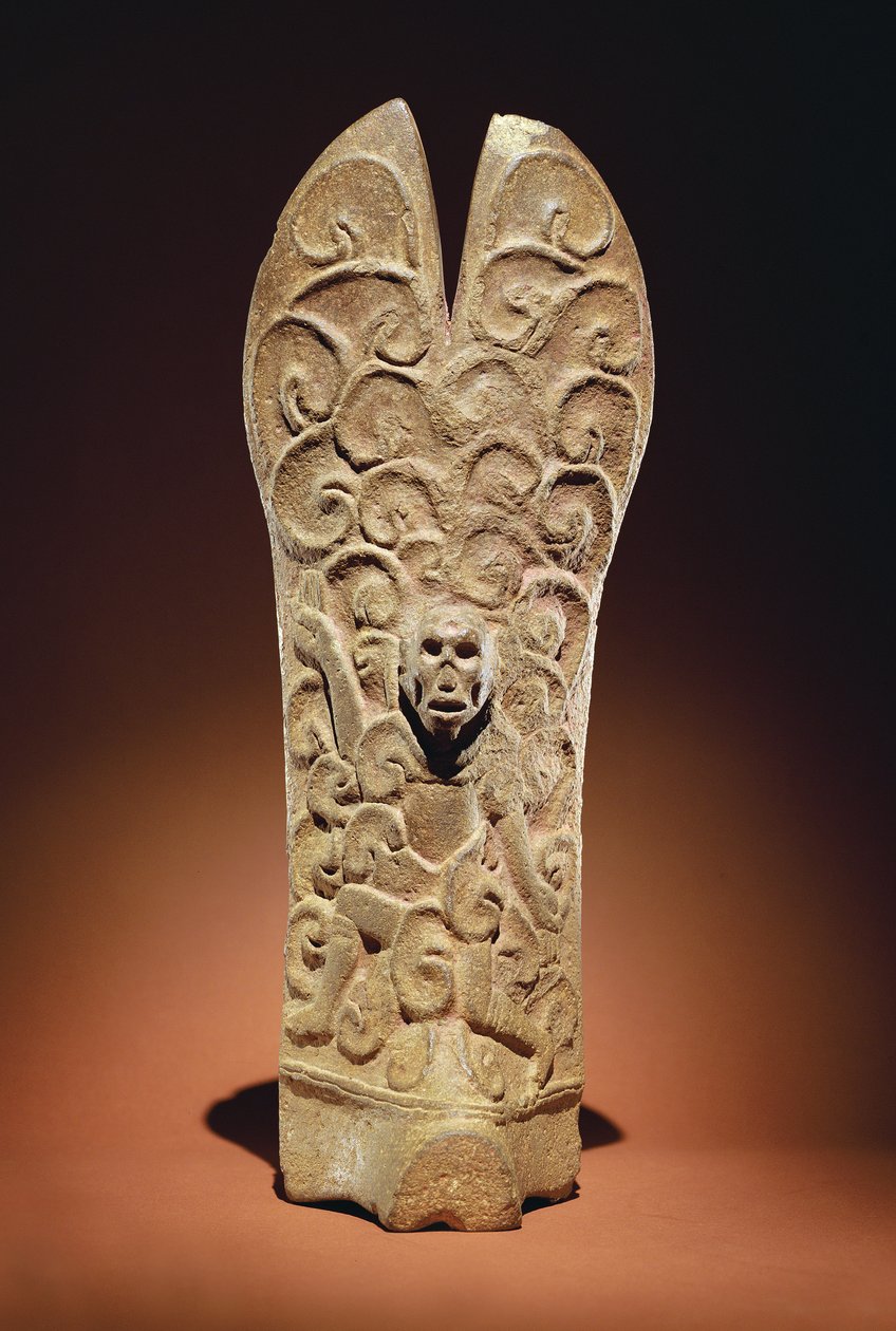 Palma avec figure de tête squelettique, Mexique - Veracruz
