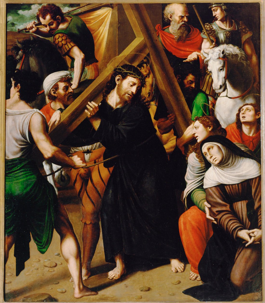 Christ portant la croix (peinture sur bois) - Vicente Masip