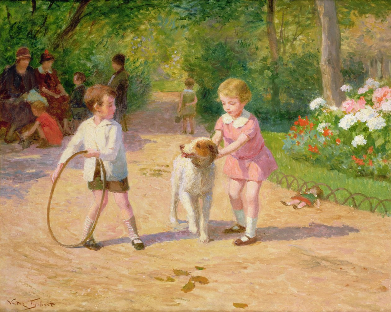 Jouer avec le cerceau - Victor Gabriel Gilbert