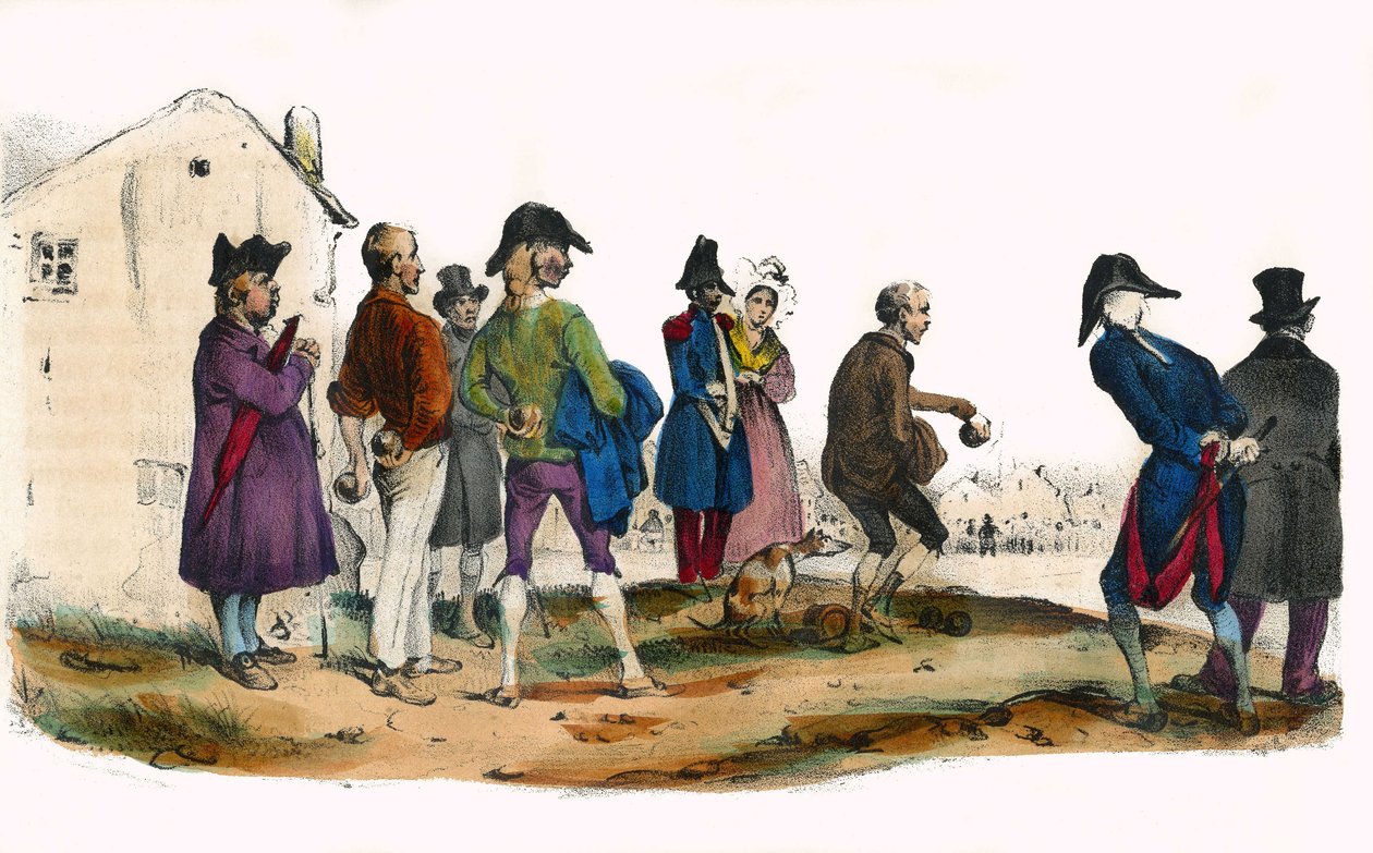Martin, le joueur de balle. dans « Album Grotesque, Choix de Types Remarquables », illustrations de Victor Adam, Paris, vers 1850. - Victor Adam