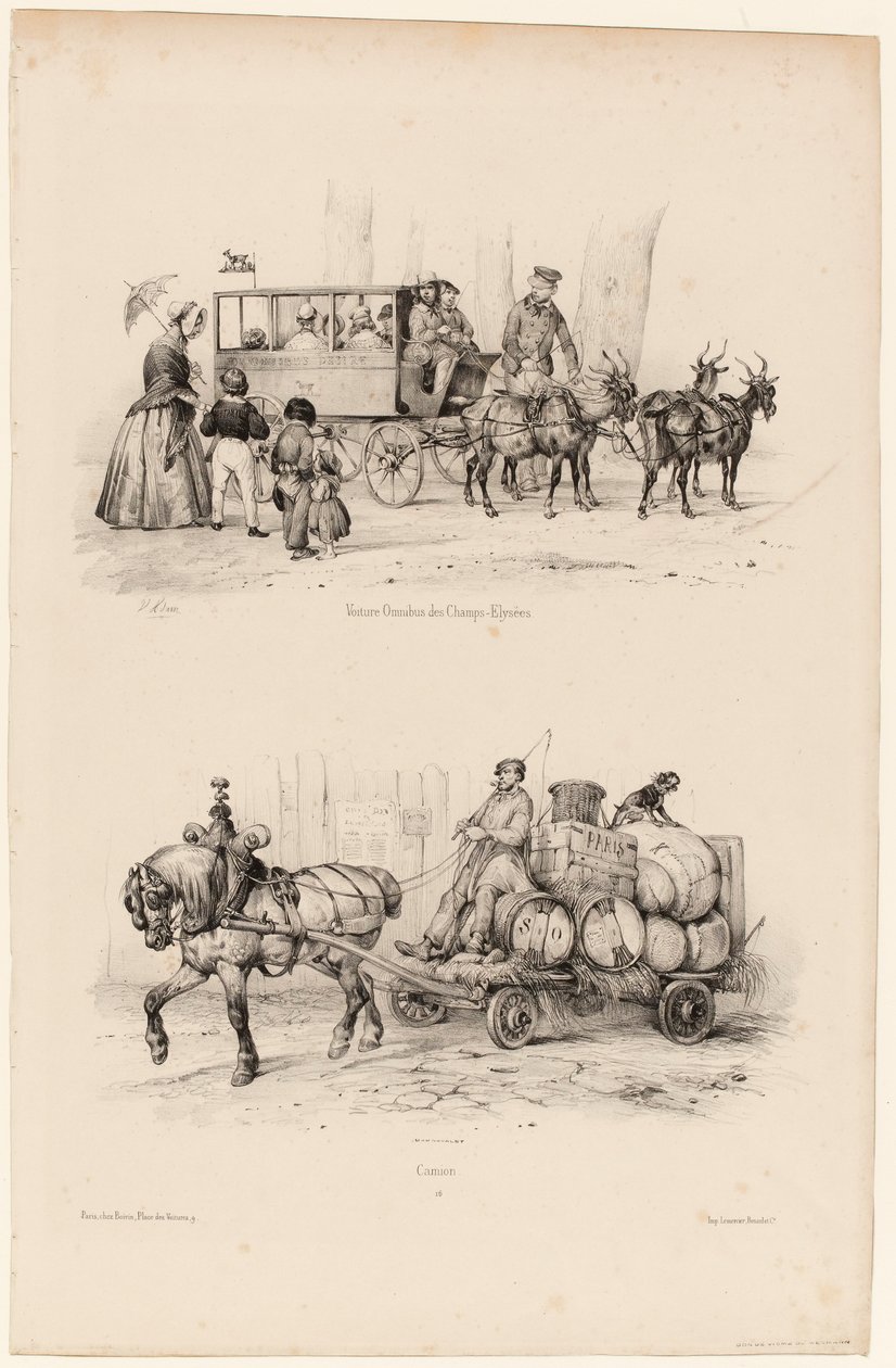 Omnibus sur les Champs-Élysées, c.1841-44 - Victor Adam