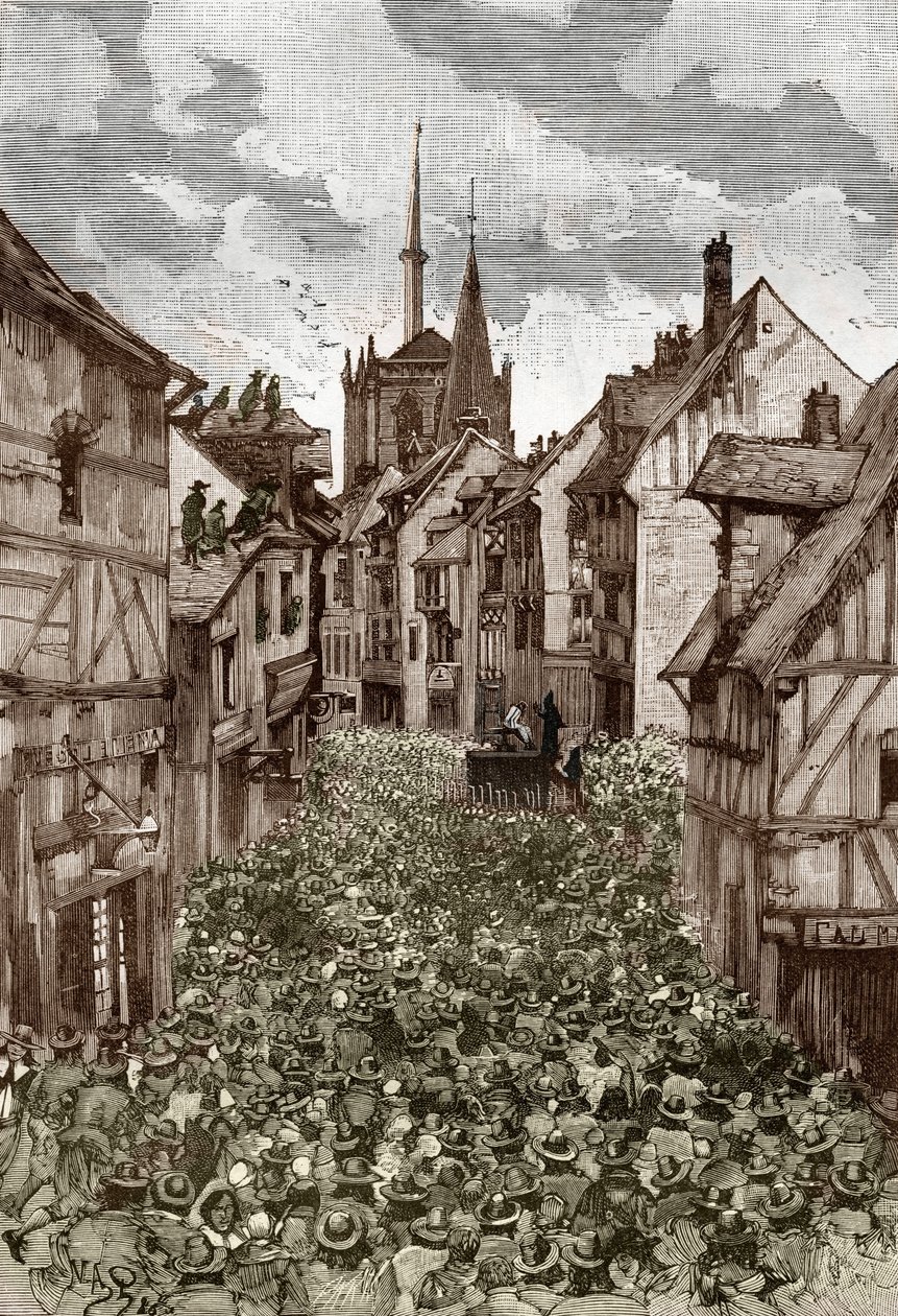 Affaire des possédés de Loudun (démons de Loudun) vers 1630 : chasse aux sorcières, le prêtre français Urbain Grandier (1590-1634) qui aurait fait un pacte avec le diable et accusé d