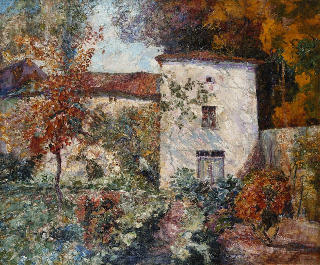 Maison et verger à l