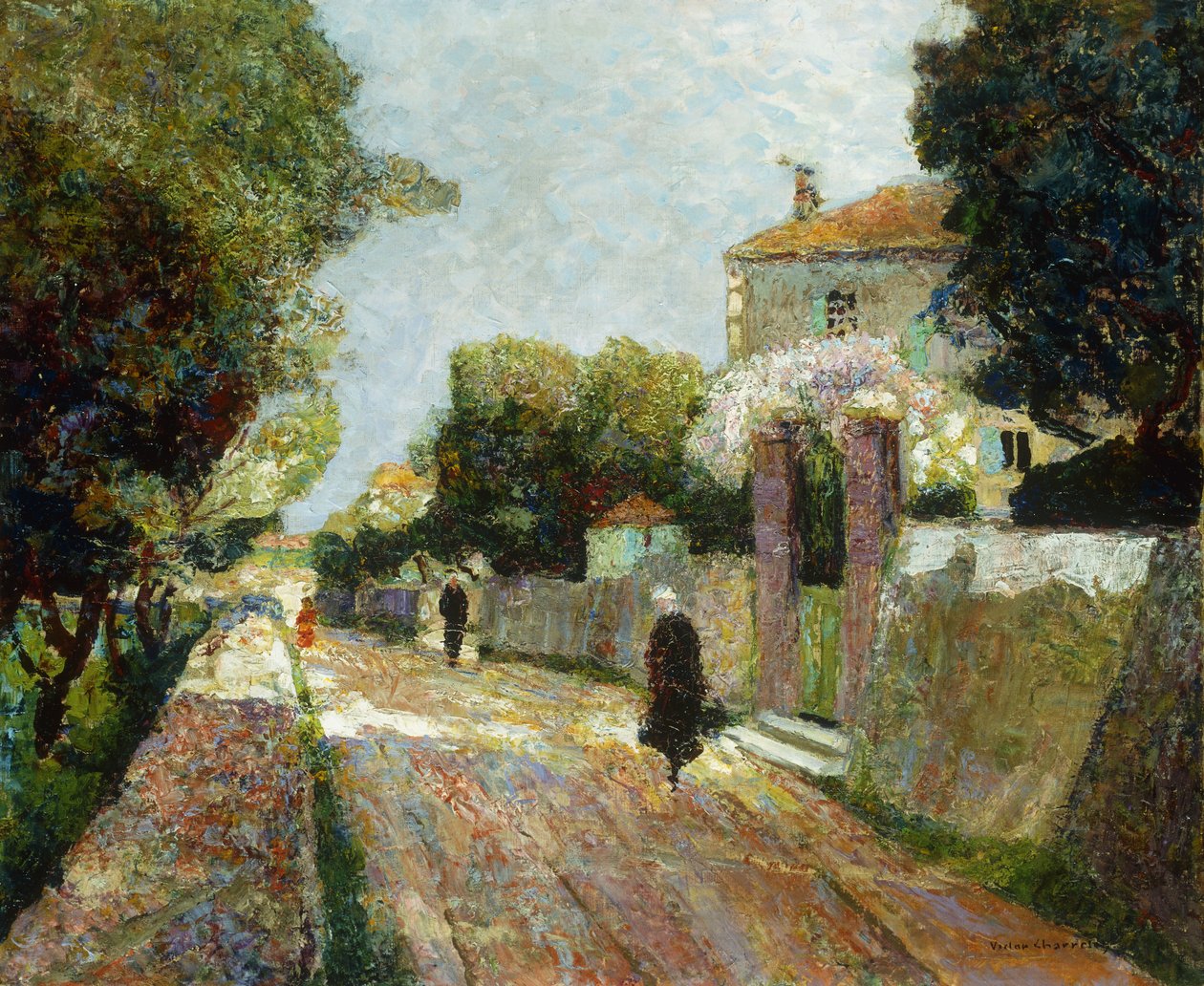 Rue de village ensoleillée - Victor Charreton