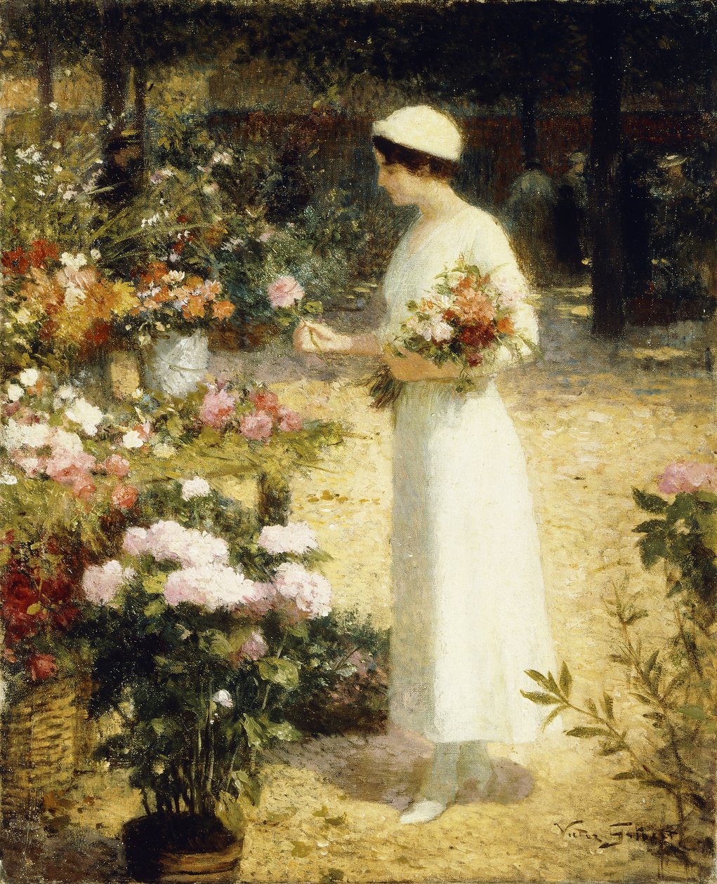 Au marché aux fleurs - Victor Gabriel Gilbert