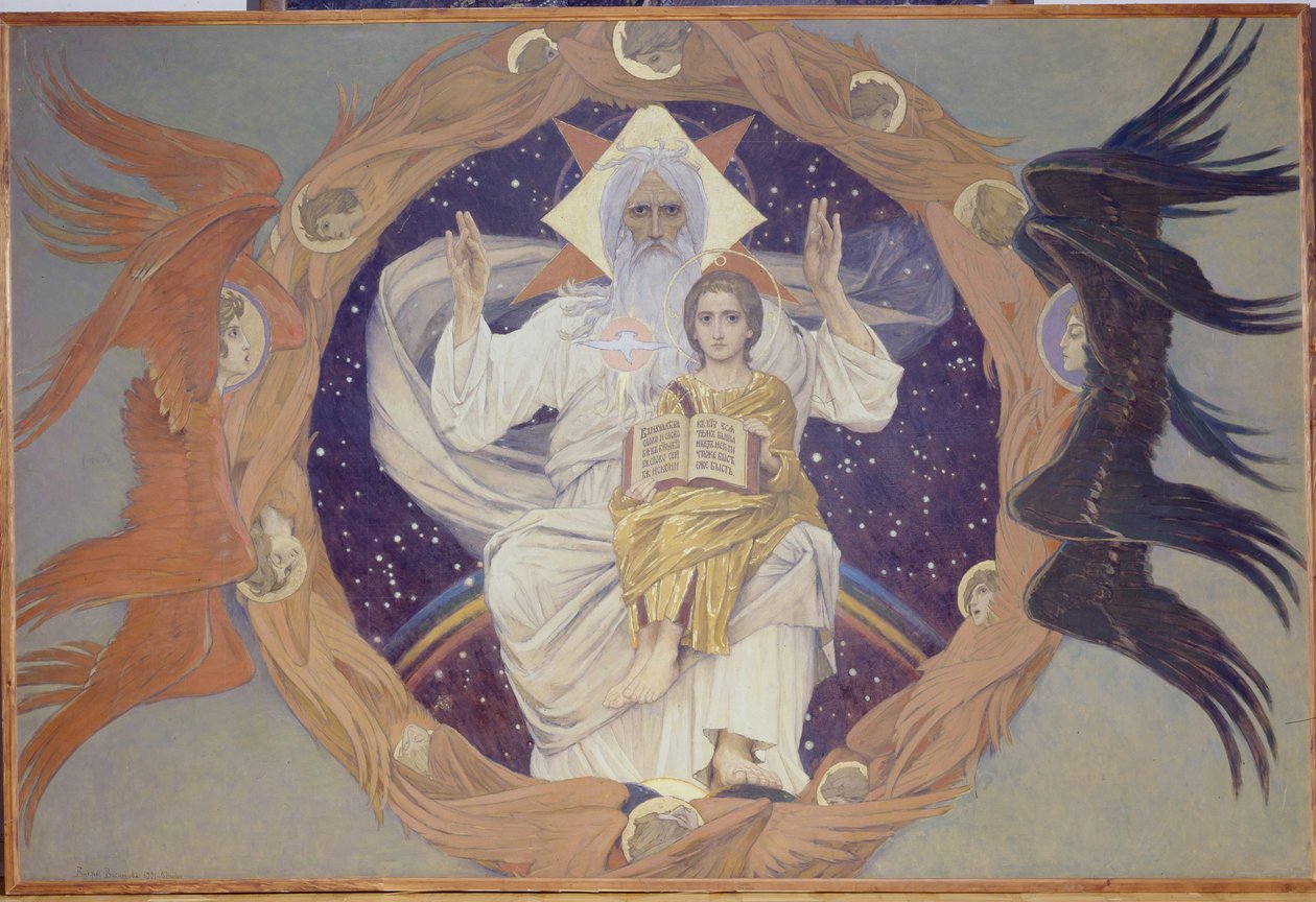 Sainte Trinité, esquisse préparatoire pour la cathédrale Alexandre Nevski à Varsovie, 1907 - Victor Mikhailovich Vasnetsov