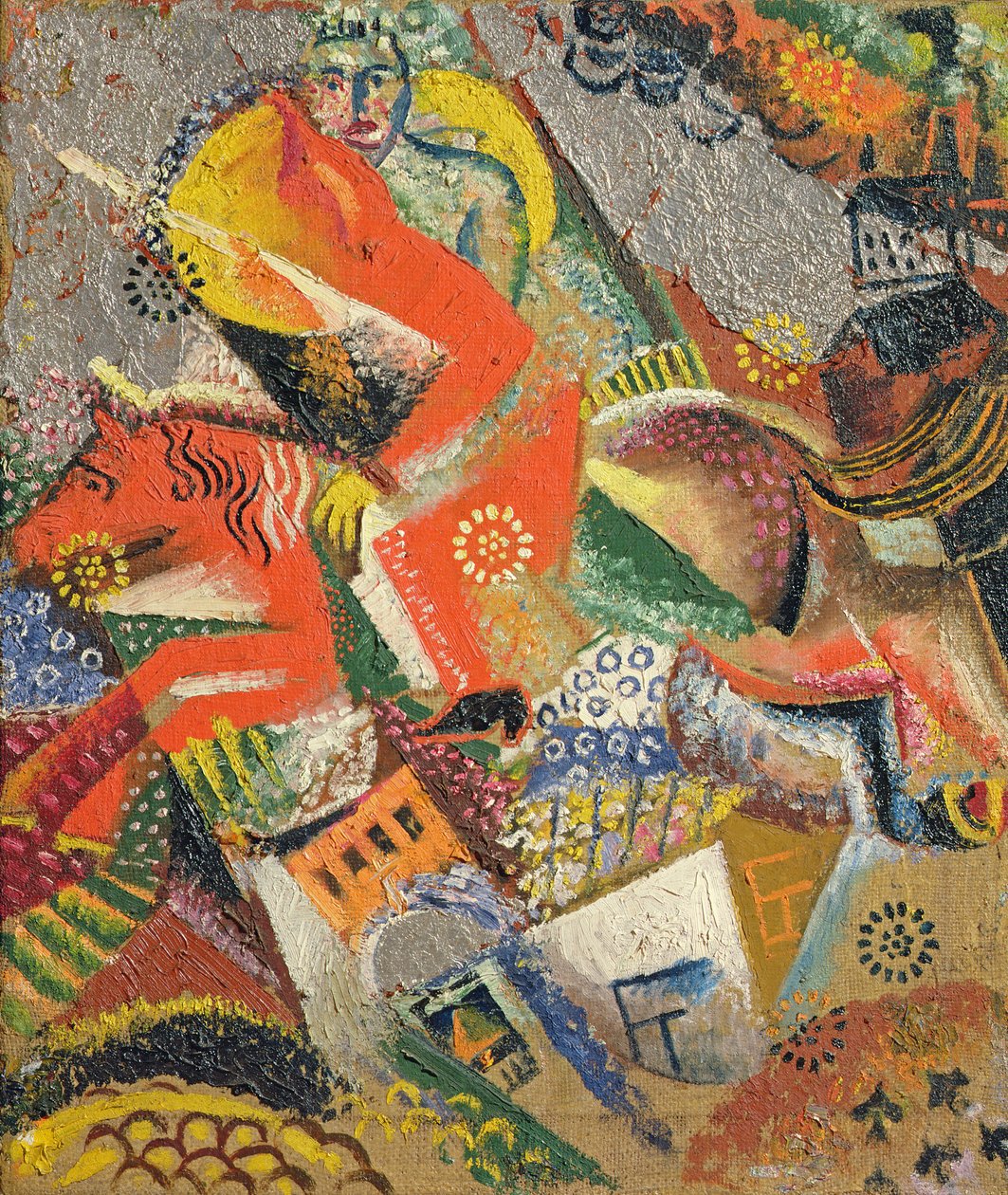Composition avec cavalier rouge, 1920 - Victor Nikandrovich Palmov