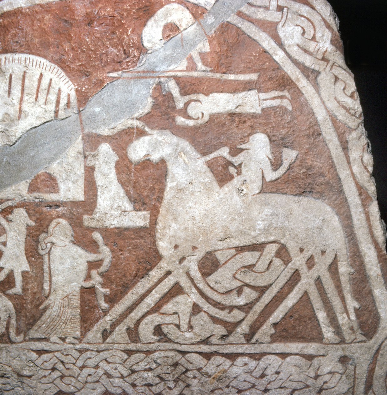 Wotan (Odin), sur son cheval à huit jambes Sleipnir - Runes vikings de l