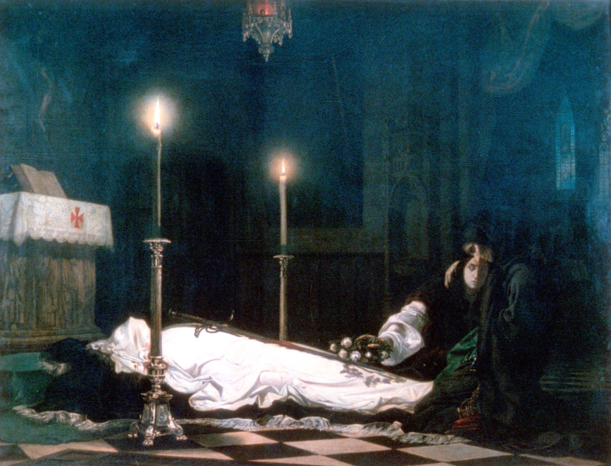Laszlo Hunyadi sur le catafalque, 1859 - Viktor Madarász
